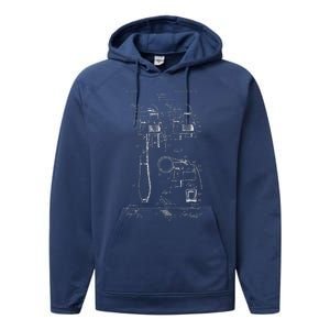 Engineer Gift Antique Patent Print Of Unique Wrench Performance Fleece Hoodie