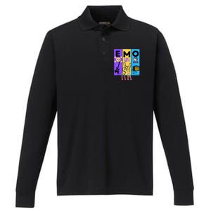 Emo Grunge Alternative Style Performance Long Sleeve Polo