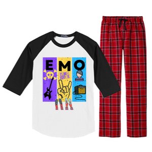 Emo Grunge Alternative Style Raglan Sleeve Pajama Set