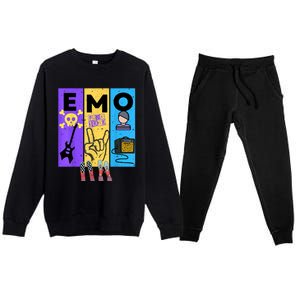 Emo Grunge Alternative Style Premium Crewneck Sweatsuit Set