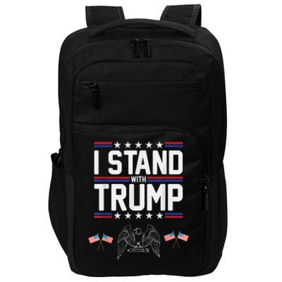 Eagle Graphic American Flag I Stand With Trump Impact Tech Backpack