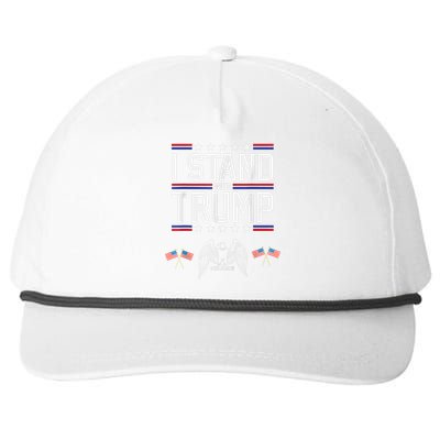 Eagle Graphic American Flag I Stand With Trump Snapback Five-Panel Rope Hat