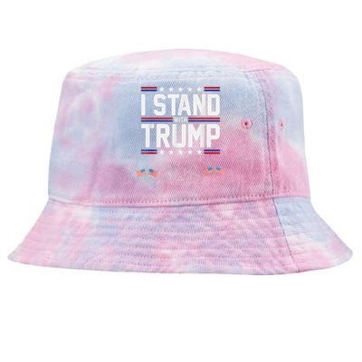 Eagle Graphic American Flag I Stand With Trump Tie-Dyed Bucket Hat