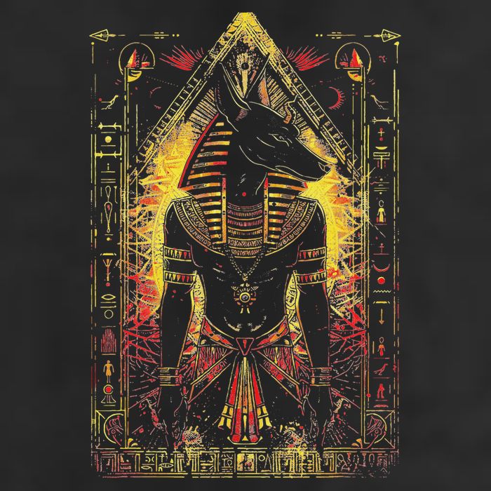 Egyptian Gods Anubis Ra Ruler Egyptian God 7 Panel Mesh Trucker Snapback Hat
