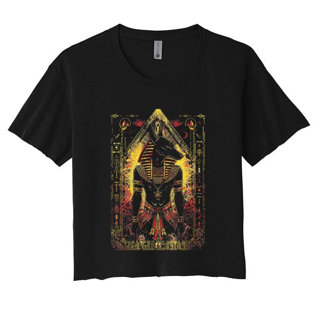 Egyptian Gods Anubis Ra Ruler Egyptian God Women's Crop Top Tee