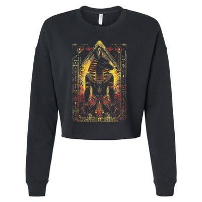 Egyptian Gods Anubis Ra Ruler Egyptian God Cropped Pullover Crew