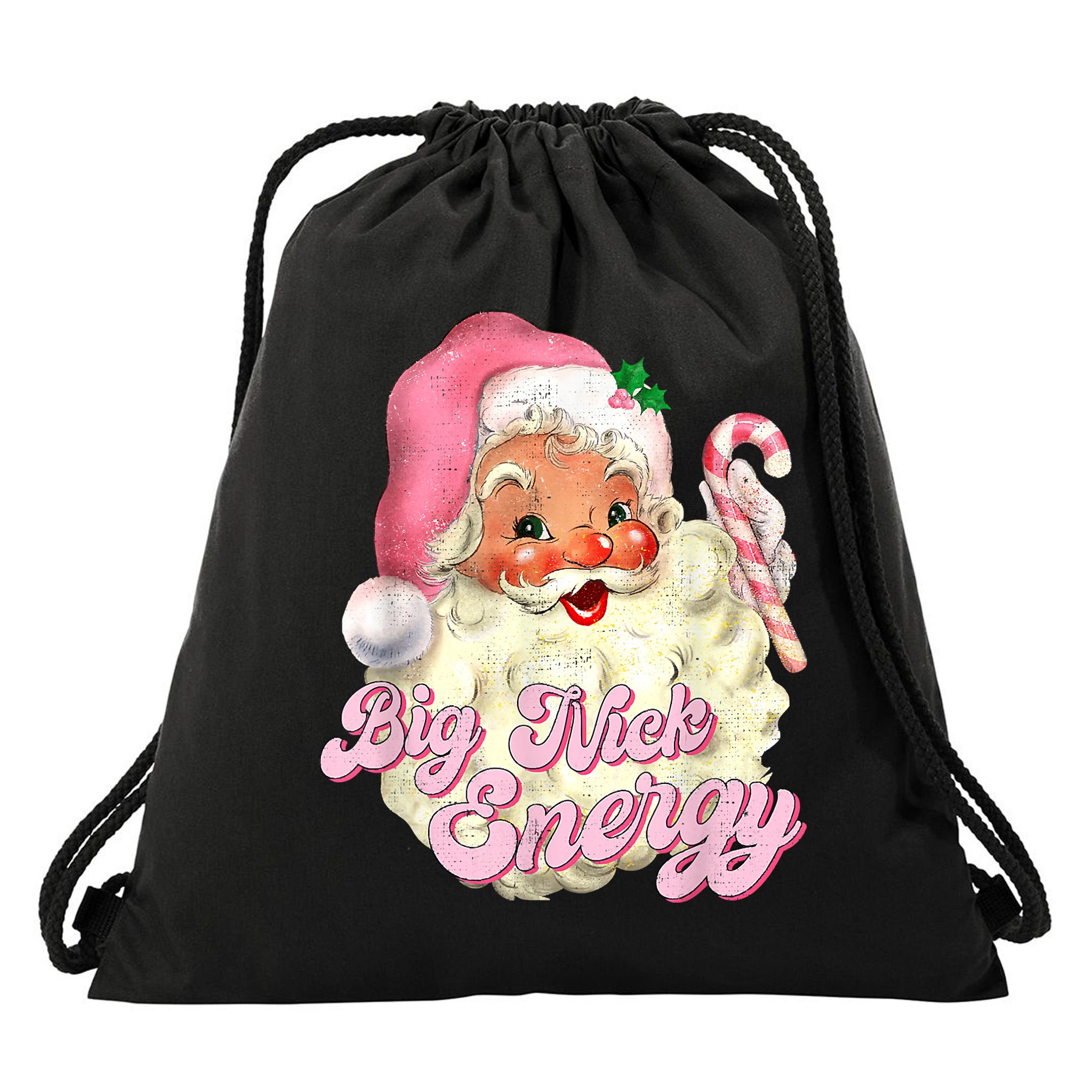 Etro Groovy Big Nick Santa Energy Pink Santa Christmas Xmas Drawstring Bag