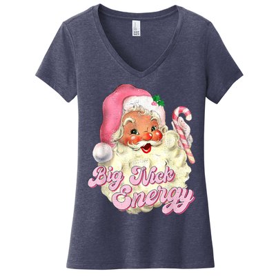 Etro Groovy Big Nick Santa Energy Pink Santa Christmas Xmas Women's V-Neck T-Shirt