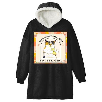 Easy Greasy Beautiful Butter Girl Hooded Wearable Blanket