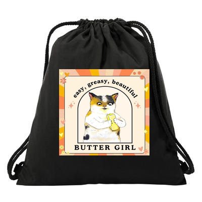 Easy Greasy Beautiful Butter Girl Drawstring Bag