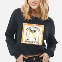 Easy Greasy Beautiful Butter Girl Cropped Pullover Crew