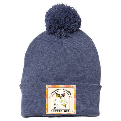 Easy Greasy Beautiful Butter Girl Pom Pom 12in Knit Beanie