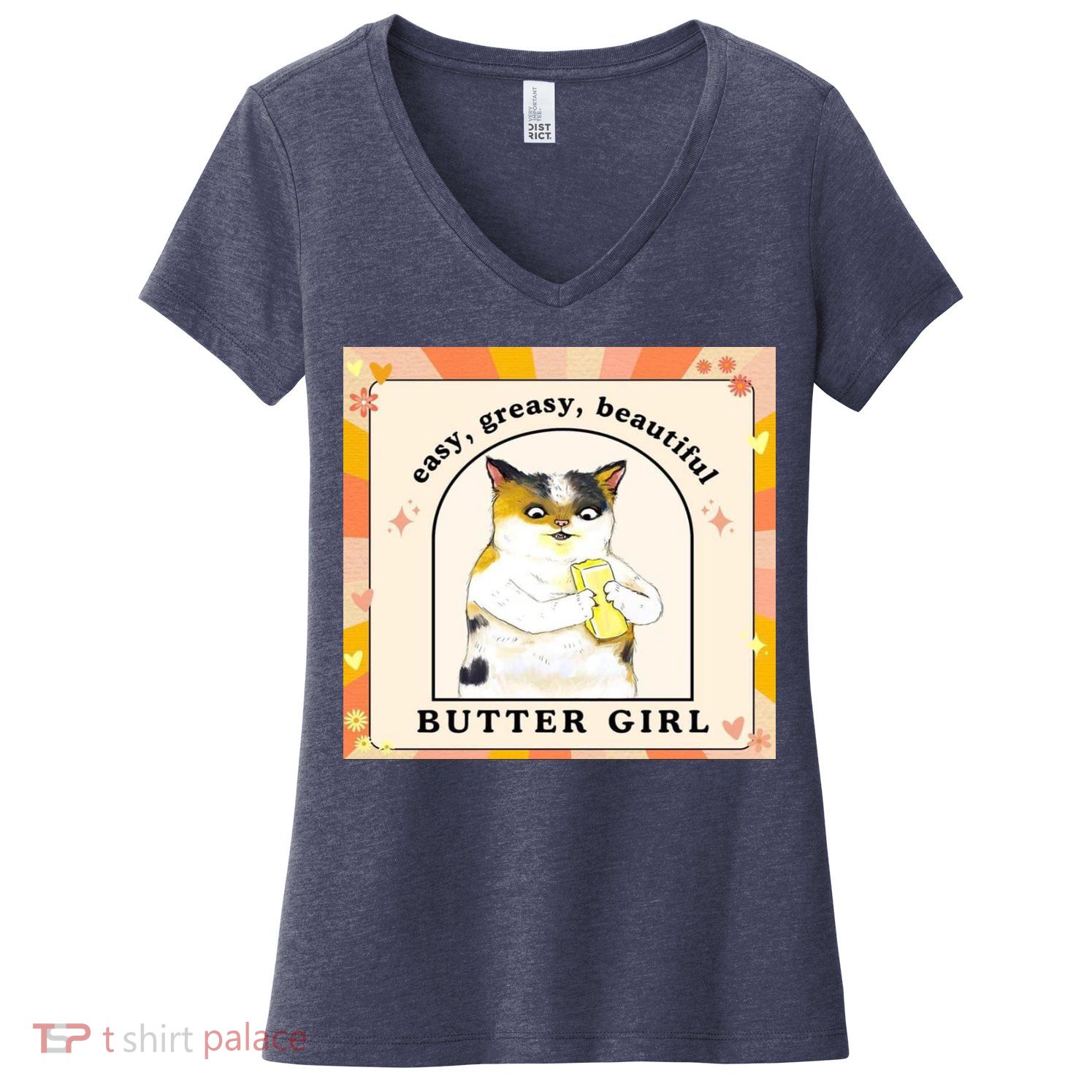 Easy Greasy Beautiful Butter Girl Women's V-Neck T-Shirt
