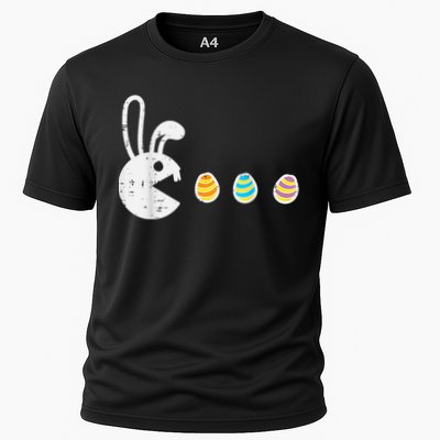Easter Gamer Bunny Eating Eggs Fun Gaming Boy Teen Cooling Performance Crew T-Shirt