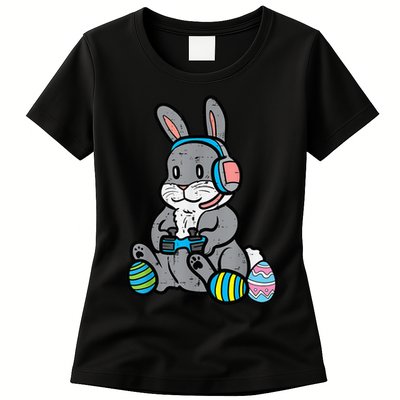 Easter Gamer Bunny Rabbit Video Gaming Grey Easter Bunnies Womens T-Shirt