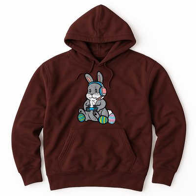 Easter Gamer Bunny Rabbit Video Gaming Grey Easter Bunnies Hoodie