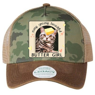 Easy Greasy Beautiful Butter Girl Cat Graphic Legacy Tie Dye Trucker Hat