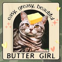 Easy Greasy Beautiful Butter Girl Cat Graphic Legacy Tie Dye Trucker Hat