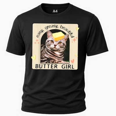 Easy Greasy Beautiful Butter Girl Cat Graphic Performance Shirt