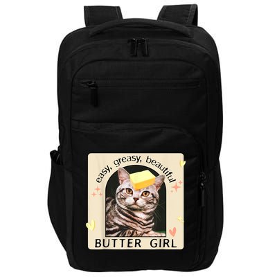 Easy Greasy Beautiful Butter Girl Cat Graphic Impact Tech Backpack