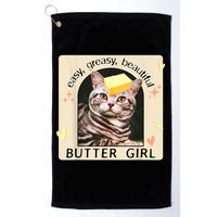 Easy Greasy Beautiful Butter Girl Cat Graphic Golf Towel