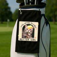 Easy Greasy Beautiful Butter Girl Cat Graphic Golf Towel