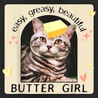 Easy Greasy Beautiful Butter Girl Cat Graphic Golf Towel