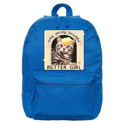 Easy Greasy Beautiful Butter Girl Cat Graphic 16 in Basic Backpack