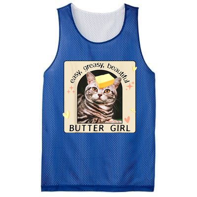 Easy Greasy Beautiful Butter Girl Cat Graphic Mesh Reversible Basketball Jersey Tank