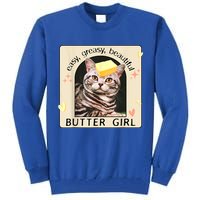 Easy Greasy Beautiful Butter Girl Cat Graphic Tall Sweatshirt