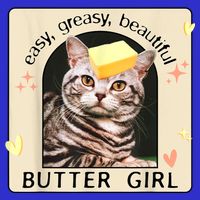 Easy Greasy Beautiful Butter Girl Cat Graphic Baby Bodysuit