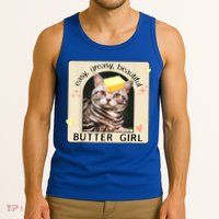 Easy Greasy Beautiful Butter Girl Cat Graphic Tank Top