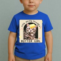 Easy Greasy Beautiful Butter Girl Cat Graphic Toddler T-Shirt