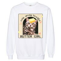 Easy Greasy Beautiful Butter Girl Cat Graphic Garment-Dyed Sweatshirt
