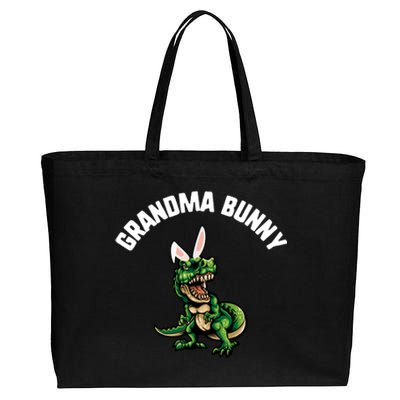 Easter Grandma Bunny Trex Dinosaur Bunny Ears Meaningful Gift Cotton Canvas Jumbo Tote