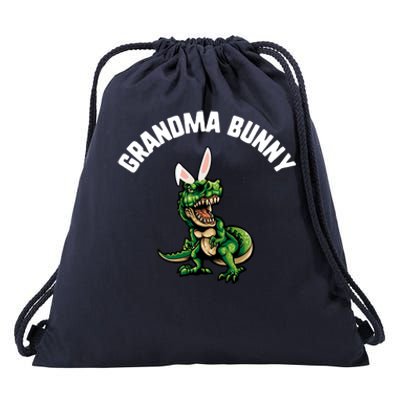 Easter Grandma Bunny Trex Dinosaur Bunny Ears Meaningful Gift Drawstring Bag