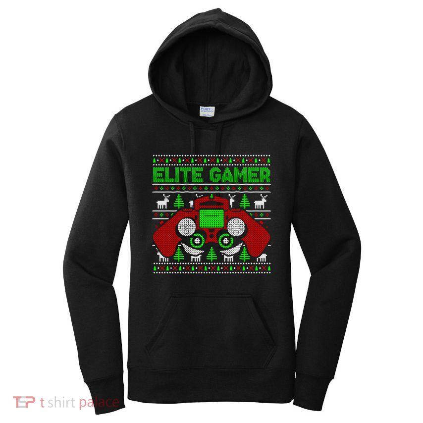 Elite Gamer Christmas Video Game Ugly Sweater Gaming Nerds Great Gift Women's Pullover Hoodie