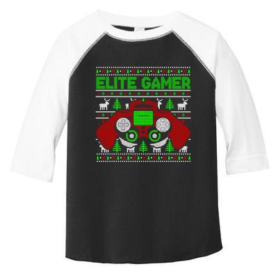 Elite Gamer Christmas Video Game Ugly Sweater Gaming Nerds Great Gift Toddler Fine Jersey T-Shirt