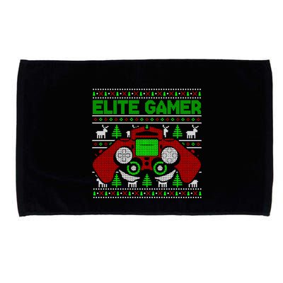 Elite Gamer Christmas Video Game Ugly Sweater Gaming Nerds Great Gift Microfiber Hand Towel