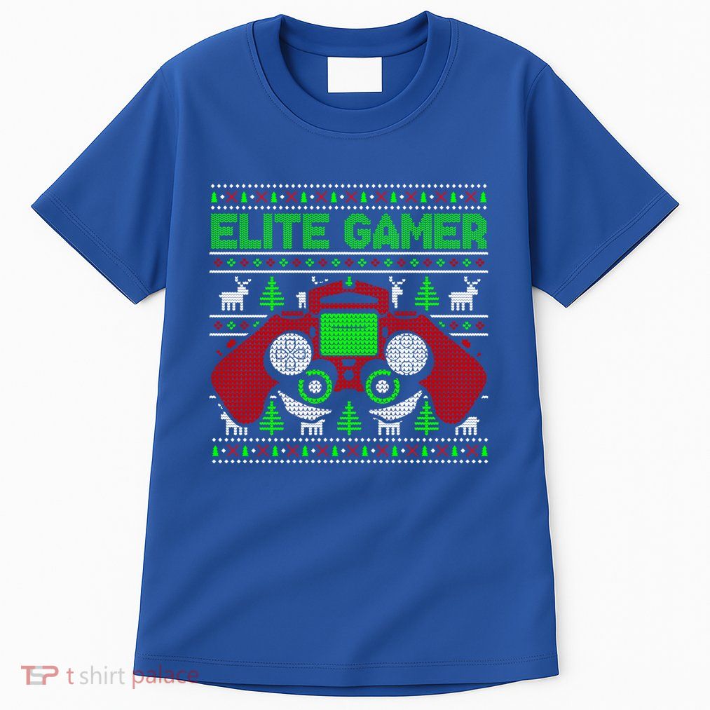 Elite Gamer Christmas Video Game Ugly Sweater Gaming Nerds Great Gift Tall T-Shirt