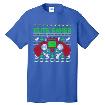 Elite Gamer Christmas Video Game Ugly Sweater Gaming Nerds Great Gift Tall T-Shirt