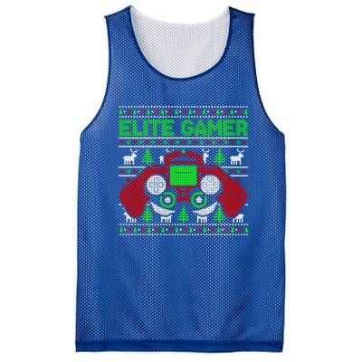 Elite Gamer Christmas Video Game Ugly Sweater Gaming Nerds Great Gift Mesh Reversible Basketball Jersey Tank