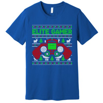 Elite Gamer Christmas Video Game Ugly Sweater Gaming Nerds Great Gift Premium T-Shirt