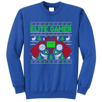 Elite Gamer Christmas Video Game Ugly Sweater Gaming Nerds Great Gift Tall Sweatshirt