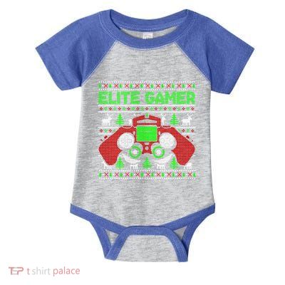 Elite Gamer Christmas Video Game Ugly Sweater Gaming Nerds Great Gift Infant Baby Jersey Bodysuit
