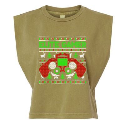 Elite Gamer Christmas Video Game Ugly Sweater Gaming Nerds Great Gift Garment-Dyed Women's Muscle Tee