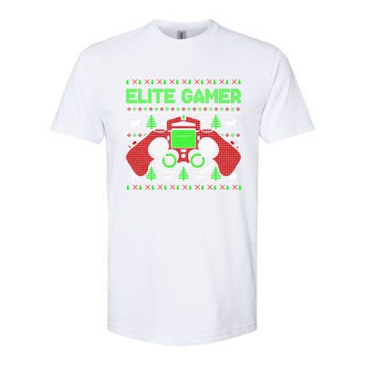 Elite Gamer Christmas Video Game Ugly Sweater Gaming Nerds Great Gift Softstyle CVC T-Shirt