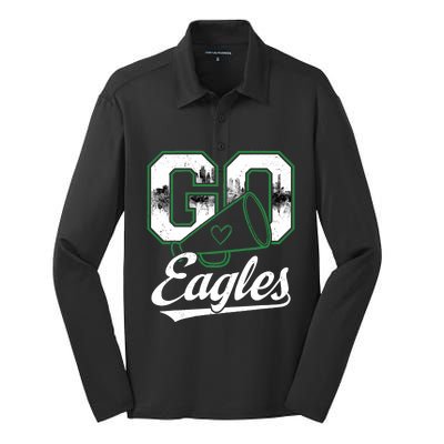 Eagle Go Cheer Eagles Silk Touch Performance Long Sleeve Polo