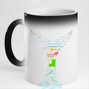 Enjoy God's Creation Save The Oceans Seas Whales Environt Gift 11oz Black Color Changing Mug