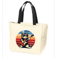 Electric Guitar Cat Rock Music Funny Cat Zip Tote Bag